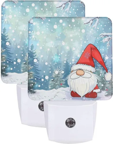 Miniatura 7 de Juego de 2 lámparas LED de noche enchufables de muñeco de nieve, con sensor automático, copos de nieve de Navidad, juego de 2 luces nocturnas