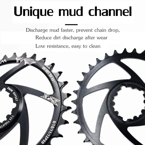 Miniatura 4 de YBEKI Plato estrecho ancho 30T-38T – CNC 7075-T6 aluminio MTB para SRAM GXP/XX1/X01 (desplazamiento de 0.118 in/0.236 in) Diseño de diente