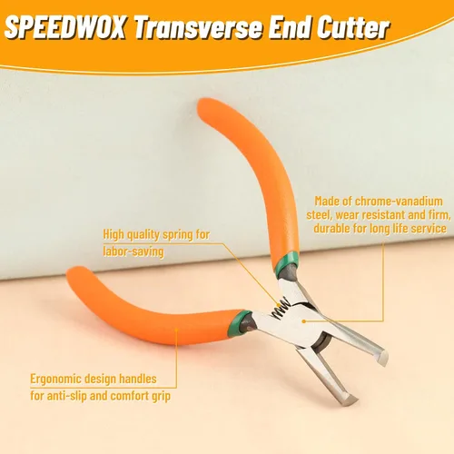 Miniatura 2 de SPEEDWOX Cortador de extremo transversal con mandíbula empotrada Cortadores de chip SMT/SMD Alicates de corte de extremo de 5 pulgadas, alicates