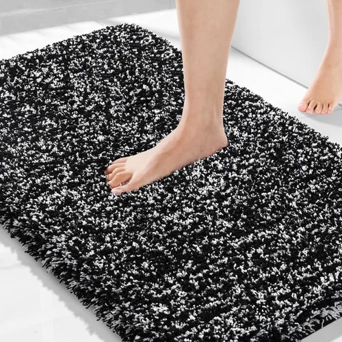 Miniatura 48 de Yimobra Alfombra de baño de felpa esponjosa, súper lanuda suave, cómoda, antideslizante, absorbente de agua, alfombra de baño de microfibra que se