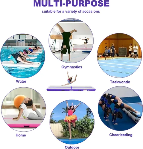 Miniatura 7 de FBSPORT - Colchonetas inflables de entrenamiento de 4 u 8 pulgadas de grosor, pistas de gimnasia para uso en el hogar, animadoras, yoga