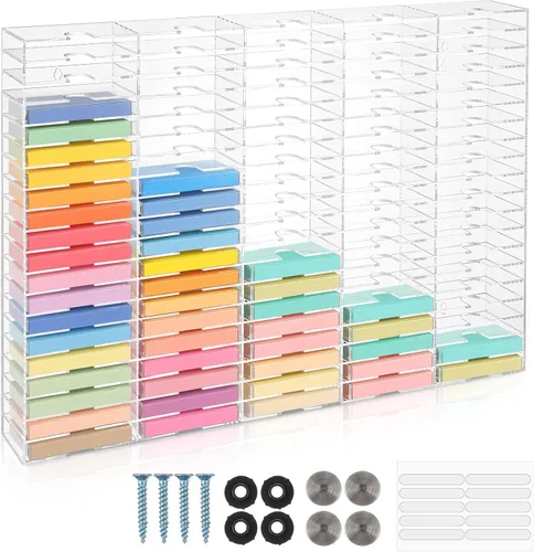 DoubleFill 100 ranuras de acrílico transparente para almacenamiento de cinta de casete fácil clasificación y organización de cintas de casete,