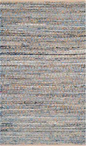 Miniatura 3 de Safavieh - Colección Cape Cod CAP350A, tapete tejida a mano en algodón natural y azul, Yute