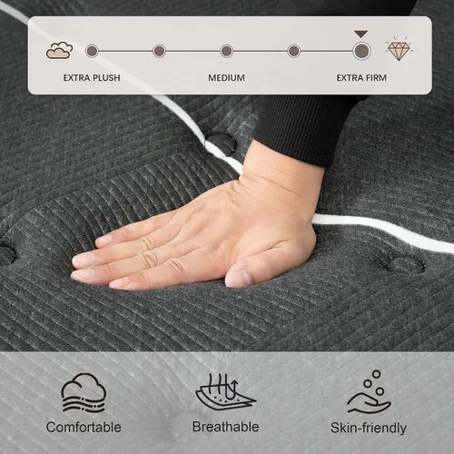 Miniatura 3 de Colchón Extra Firme Queen Slecofom, Colchón Tamaño Queen de 14 Pulgadas, Híbrido de Espuma Viscoelástica con Soporte Lumbar Extra, Alivio del Dolor