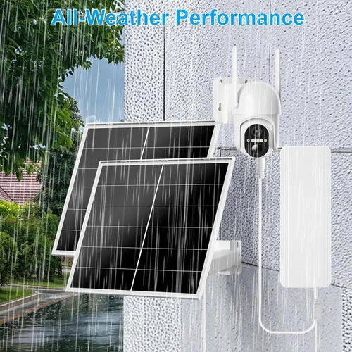 Miniatura 4 de Kit de panel solar de 40 W y batería de 24000 mAh para cámaras de seguridad PTZ, salida ajustable de 5 V/12 V, enchufes USB-C y CC, montaje de 360°