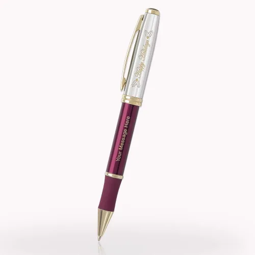 Miniatura 8 de 1 bolígrafo de metal ejecutivo grabado con láser personalizado en color negro clásico con detalles en tono dorado. Tinta negra.