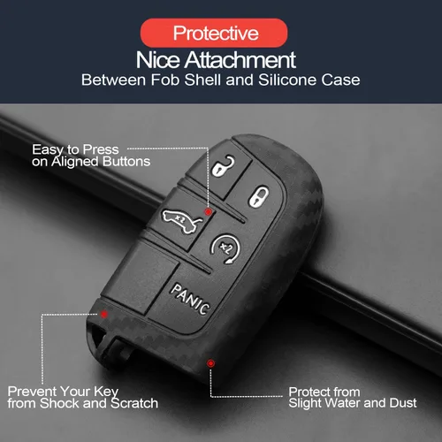 Miniatura 4 de 2 piezas compatibles con Dodge Durango Challenger Charger Hornet Jeep Compass Grand Cherokee WK Ram Promaster 1500 2500 3500 Chrysler 300 con Negro