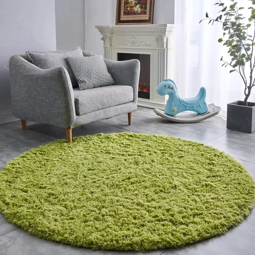Miniatura 8 de FJZFING Alfombra redonda de color gris oscuro con teñido anudado, ultra suave, moderna, de 7 x 7 pies, alfombra circular para dormitorio de niños