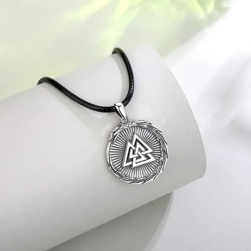 Miniatura 2 de Vito Collar vikingo de plata de ley 925 para mujeres y hombres, dragón vikingolobocaballoárbol de la vida, amuleto nórdico, joyería nórdica