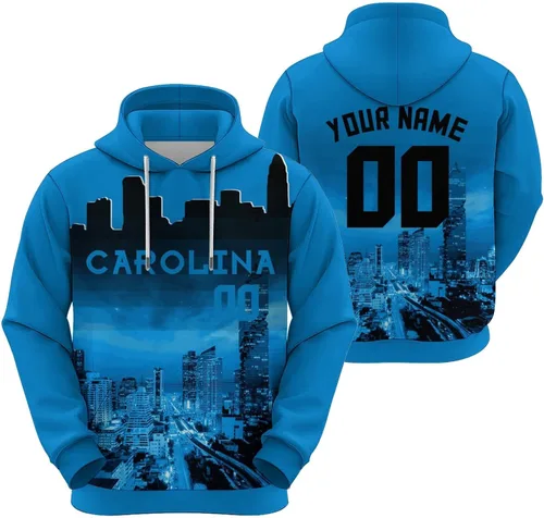 Miniatura 26 de Custom Football Hoodies City Night Skyline Personalized Sweatshirt Name Number Fan Gift Pullover for Men Women Youth