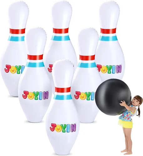 JOYIN Juego de bolos inflables gigantes para niños y adultos, juegos para fiestas de Navidad y cumpleaños, juguetes educativos para desarrollar