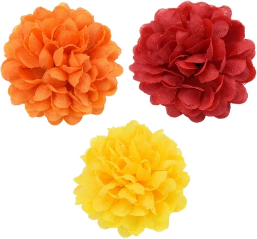 Miniatura 6 de Cabezas de flores artificiales de caléndula para Halloween, cabezas de flores de caléndula de seda, cabezas de flores de caléndula sintética, cabeza