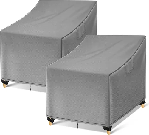 Miniatura 9 de WLEAFJ Fundas Impermeables para Sillas de Exterior, Fundas Negras para Muebles de Patio y Césped, Funda de Asiento Profundo para Sillón de Patio