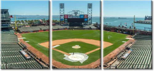 Miniatura 41 de TUMOVO American Sports - Decoración de pared Wrigley Stadium, 3 piezas, arte de pared de estadio de béisbol, cuadros para decoración del hogar