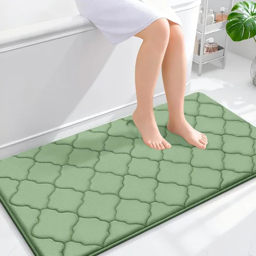 Miniatura 201 de OLANLY Alfombra de Baño de Espuma Viscoelástica de 24 x 16 pulgadas, Ultra Suave y Absorbente, Alfombras de Baño Antideslizantes, Cómodas, Lavables