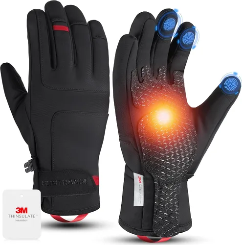 ZUGM Los mejores guantes para clima frío, guantes de invierno aislantes, pantalla táctil de 3 dedos y 5 capas térmicas y regalos para hombres y