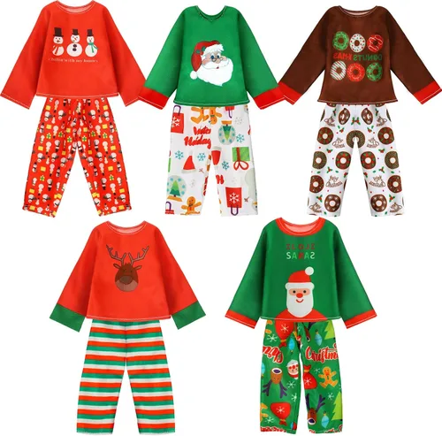 Miniatura 8 de HooLing Juego de 5 accesorios para muñecas, ropa de disfraz de Navidad, Papá Noel, alce, muñeco de nieve, pan de jengibre, árbol de Navidad, ropa