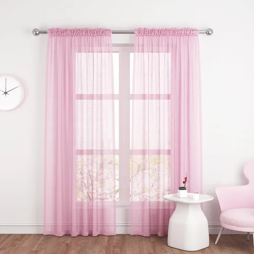 Miniatura 105 de UPOPO Paneles de Cortina Beige Pequeños Cortinas Transparentes de Gasa de 16 Pulgadas de Largo Cortinas de Cocina de Voile con Textura de Lino