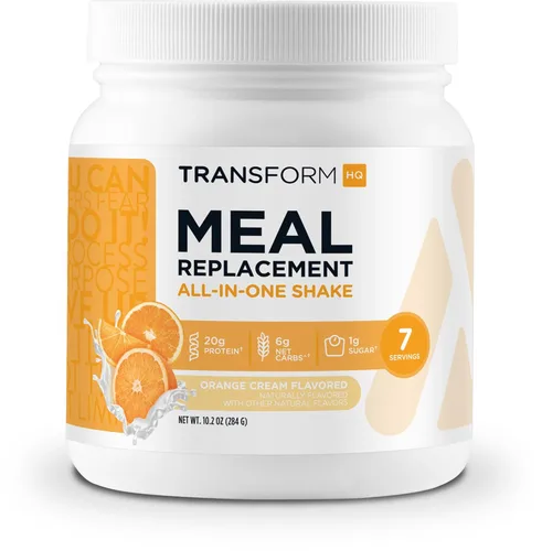 TransformHQ Batido en polvo de reemplazo de comidas, 7 porciones (crema de naranja), sin gluten, sin OMG