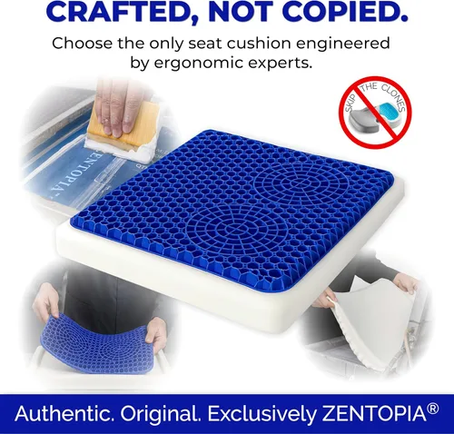 Miniatura 8 de Cojín de asiento de gel y espuma viscoelástica – Oficina – Cojín ergonómico para el dolor de coxis – Silla de escritorio Cojín de asiento de coche