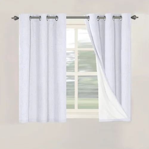 Miniatura 232 de H.VERSAILTEX Cortinas opacas de lino de 72 pulgadas de largo, 100% absolutamente opacas, con aislamiento térmico, con textura de lino, cortinas