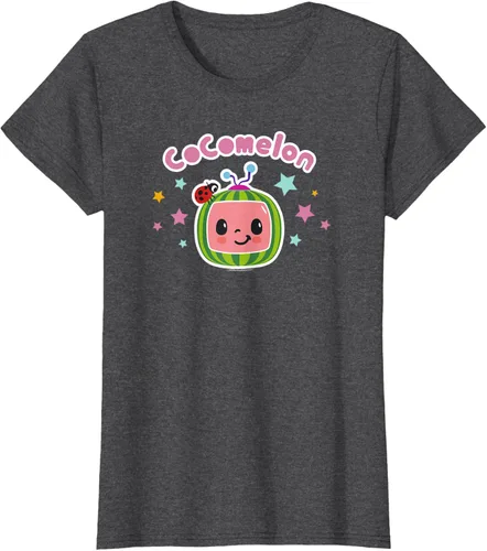 Miniatura 3 de CoComelon Camiseta clásica con logotipo de cara sonriente centrada, Negro