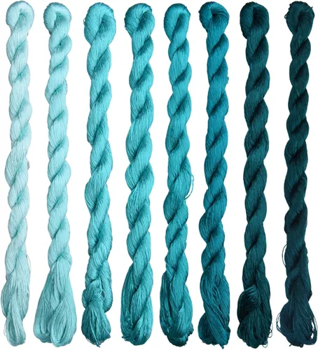 Hilo de seda 100% natural, hilo de bordado hecho a mano hilo de seda 8 colores 360.9 ft cada uno (94)