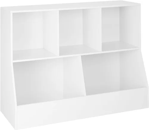 Miniatura 14 de DINZI LVJ Organizador de almacenamiento para juguetes, estantería para niños, gabinete de almacenamiento de juguetes de madera, estantería