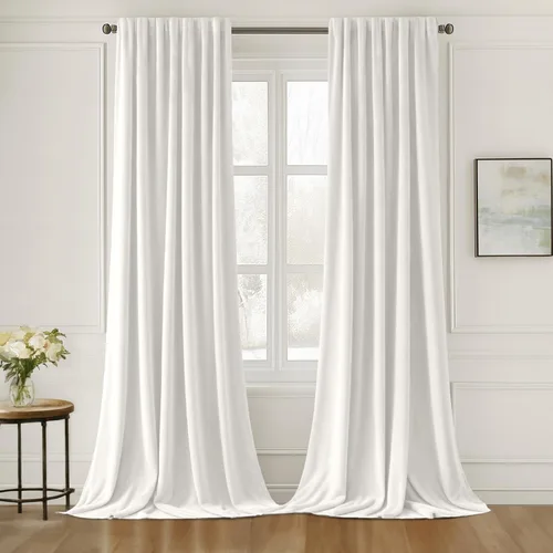 Miniatura 20 de MIULEE Cortinas de Terciopelo Negro de 84 Pulgadas de Largo 2 Paneles - Cortinas de Ventana con Pliegues Pinzados de Lujo que Oscurecen