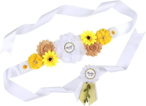 Faja de maternidad de flores rosas Faja recién nacido Foto Prop Flower Girls Cinturón de diamantes de imitación de novia (F23)