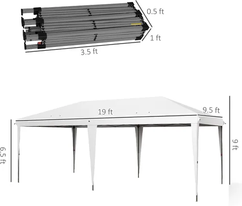 Miniatura 7 de Toldo Outsunny de fácil armado, blanco, de 3 x 6 metros