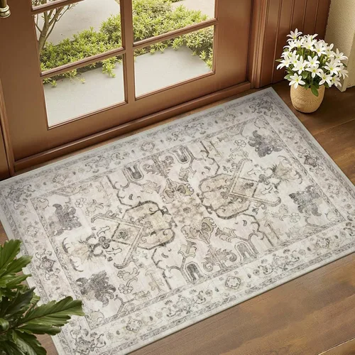 Miniatura 73 de jinchan Lima - Alfombra de pasillo lavable de 2 x 6 pies, antideslizante, de pelo corto, suave, ultrafina, alfombra envejecida para casa de campo