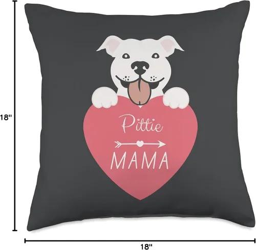 Miniatura 4 de jovy fits Pittie Mama Regalos para Pitbull, almohada Pit Bull Mom, 18 x 18 pulgadas, multicolor