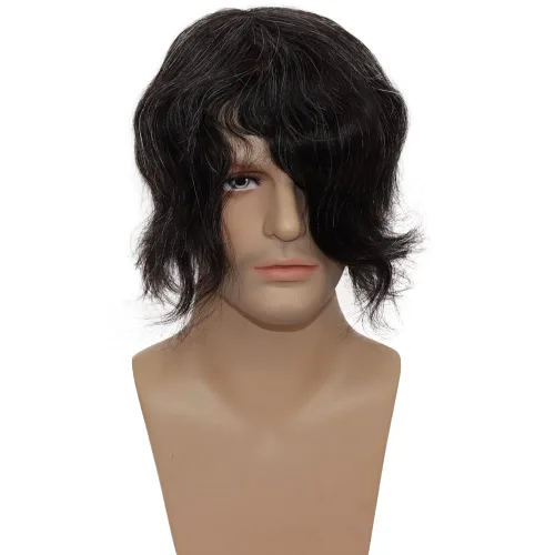 Miniatura 3 de toupee tupé para hombres 0.002 in ultra suave y transparente piel fina con bucle en V línea capilar natural para hombre, extensiones de cabello 1B