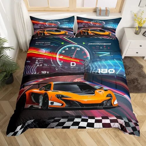 Miniatura 34 de Juego de ropa de cama con diseño de dibujos animados para niñas, niños, mascotas, gatos, funda de edredón con luz de neón, funda de edredón colorida