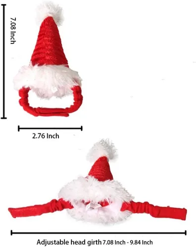 Miniatura 5 de ANIAC Sombreros de hámster de Navidad, disfraz de conejillo de indias, mini sombrero de Santa para gatito, chinchilla, conejo, erizo, hurón