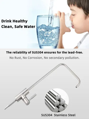 Miniatura 2 de Grifo de agua potable,Grifo de filtro de agua sin plomo,Grifos de ósmosis inversa fáciles de instalar para fregadero de barra de cocina, acero
