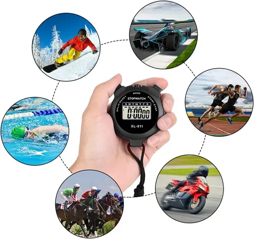 Miniatura 7 de Vicloon Temporizador deportivo digital, cronómetro de viaje simple con pantalla grande, temporizador dividido de una sola vuelta, fecha de alarma