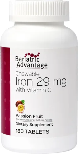 Miniatura 8 de Bariatric Advantage Hierro masticable de 29 mg - para pacientes de cirugía bariátrica - Hierro con vitamina C - Sin sabor a hierro - Suplemento