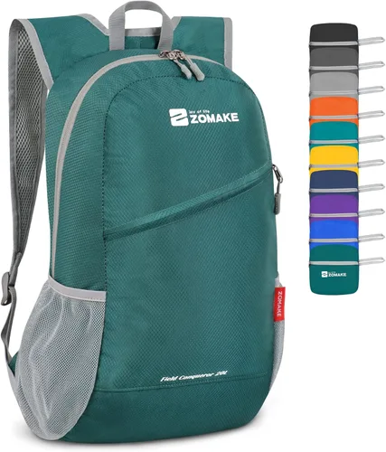 Miniatura 19 de ZOMAKE Mochila ligera y plegable, mochila pequeña para senderismo, resistente al agua, bolsa de día para viajes (azul oscuro)