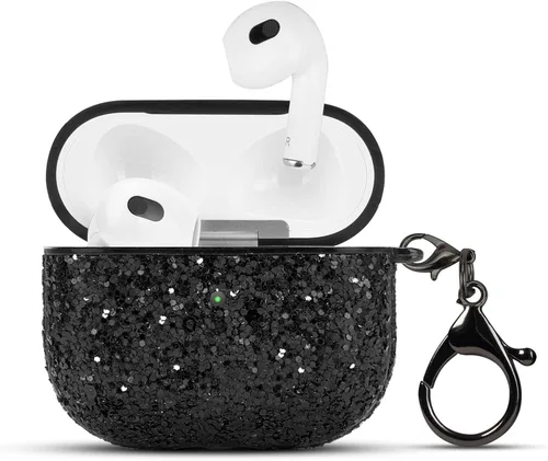 Miniatura 2 de Bonita funda de lujo para AirPods 3 Generación 2021 Funda de carga, Negro02
