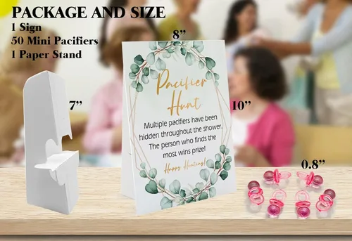Miniatura 2 de GNATV Juegos de baby shower, juego de revelación de género, signo de 8 × 10 y 50 mini, adultos favoritos para actividades de baby shower, género