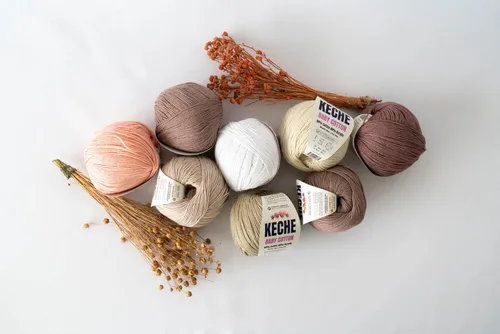 Miniatura 7 de Keche Hilo de algodón, 60% algodón, 40% hilo acrílico, hilo de algodón suave para crochet y tejer, hilo amigurumi, 1 madeja/bola, 1.76 onzas (50g)