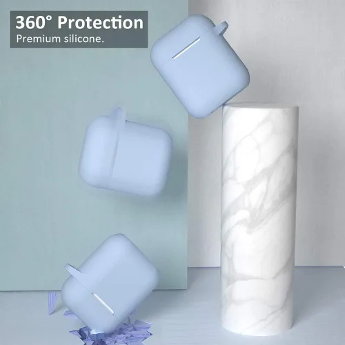 Miniatura 3 de Funda para AirPods de silicona, de protección completa, compatible con Apple AirPods 1 y 2, funda de carga inalámbrica y con cable