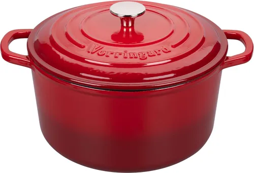Miniatura 10 de VORRINGARD Olla de horno holandés de hierro fundido esmaltada con tapa, para hornear pan de masa madre, hornos holandeses redondos, 4.5 cuartos