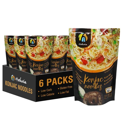 Miniatura 11 de Hethstia Konjac Fettuccine de fideos, pasta Shirataki baja en carbohidratos, apta para dieta keto y paleo, sin gluten, vegano, bajo en calorías