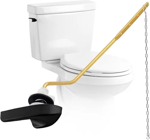 Kit universal de repuesto para manija de inodoro negra, mango de inodoro de montaje lateral/angular, compatible con Kohler Mate negro