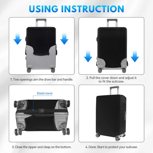 Miniatura 2 de T Tersely Funda para equipaje de viaje, protector de maleta de elastano, lavable, para equipaje de 18 a 30 pulgadas, protector de equipaje elástico