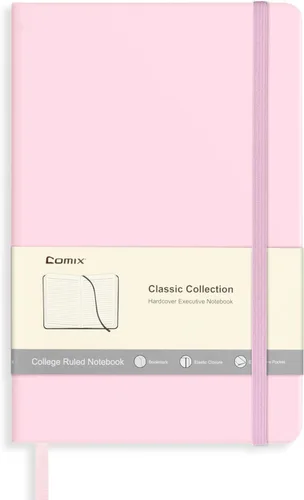 Miniatura 12 de Comix Cuaderno rayado para mujeres y hombres, cuadernos de diario para oficina, escuela, hogar, 240 páginas, 5.5 x 8.3 pulgadas, rayas Azul marino