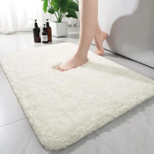 Miniatura 36 de AROGAN Tapete Largo de Baño de Lujo, 24 x 17 Pulgadas, Grueso, Suave y Absorbente, Antideslizante, Respaldo de Goma, Alfombras de Secado Rápido